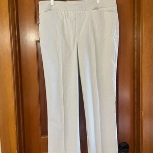 Hilary Radley Off-White and Beige Striped Pants